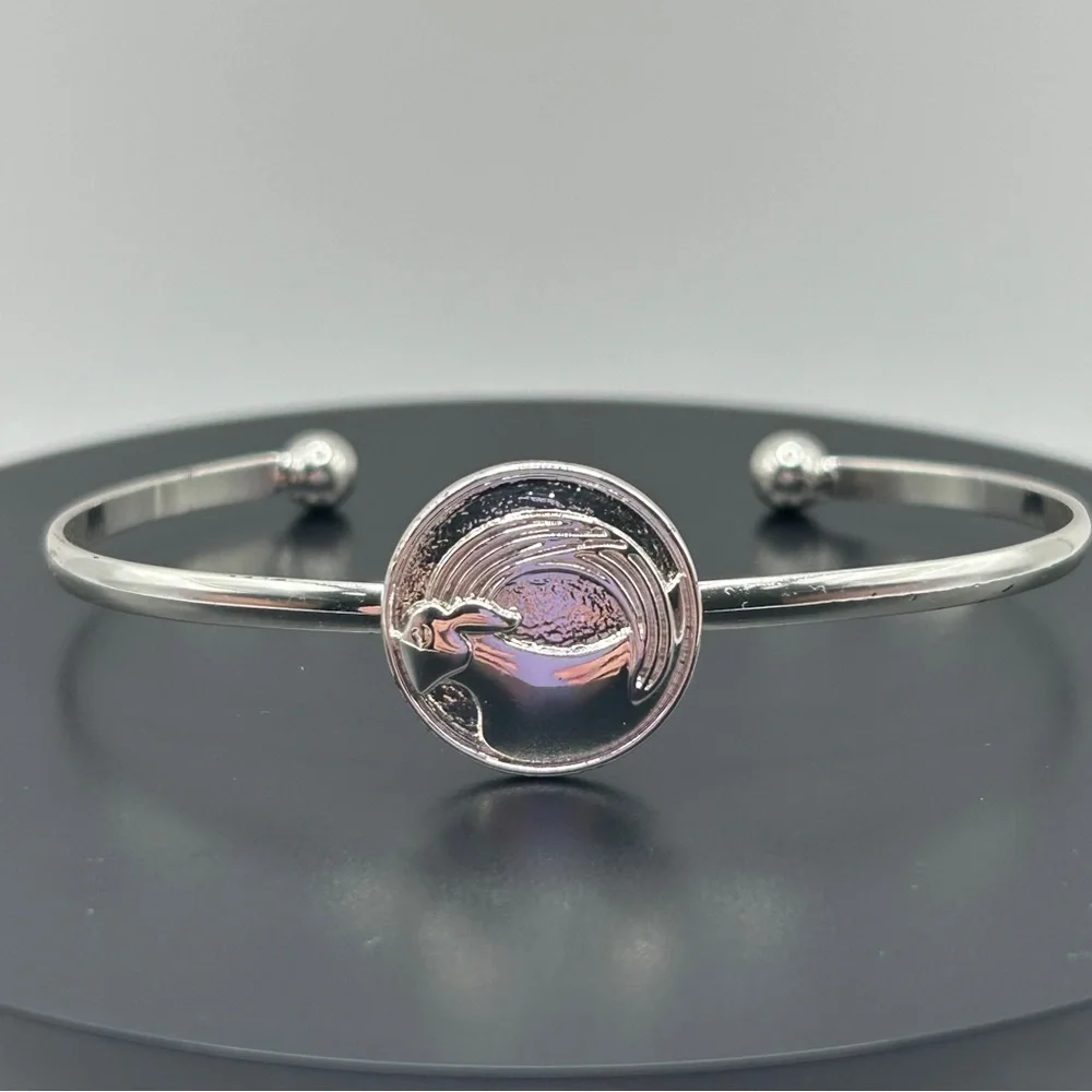 Shiny Capricorn Silver Cuff Bracelet